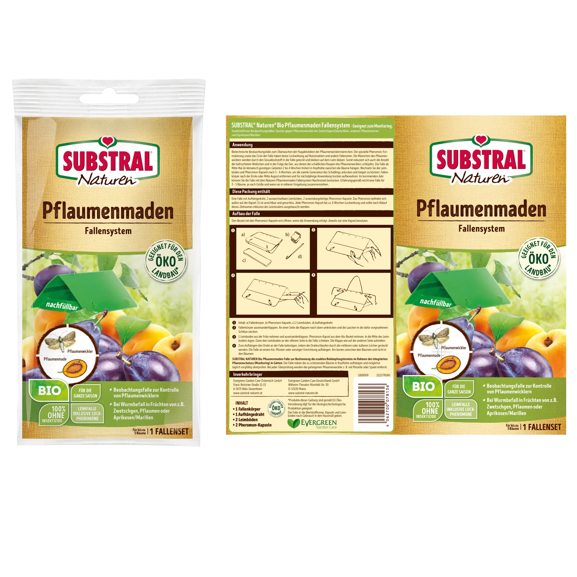Naturen Pflaumenmadenfalle Fallensystem 1 Set