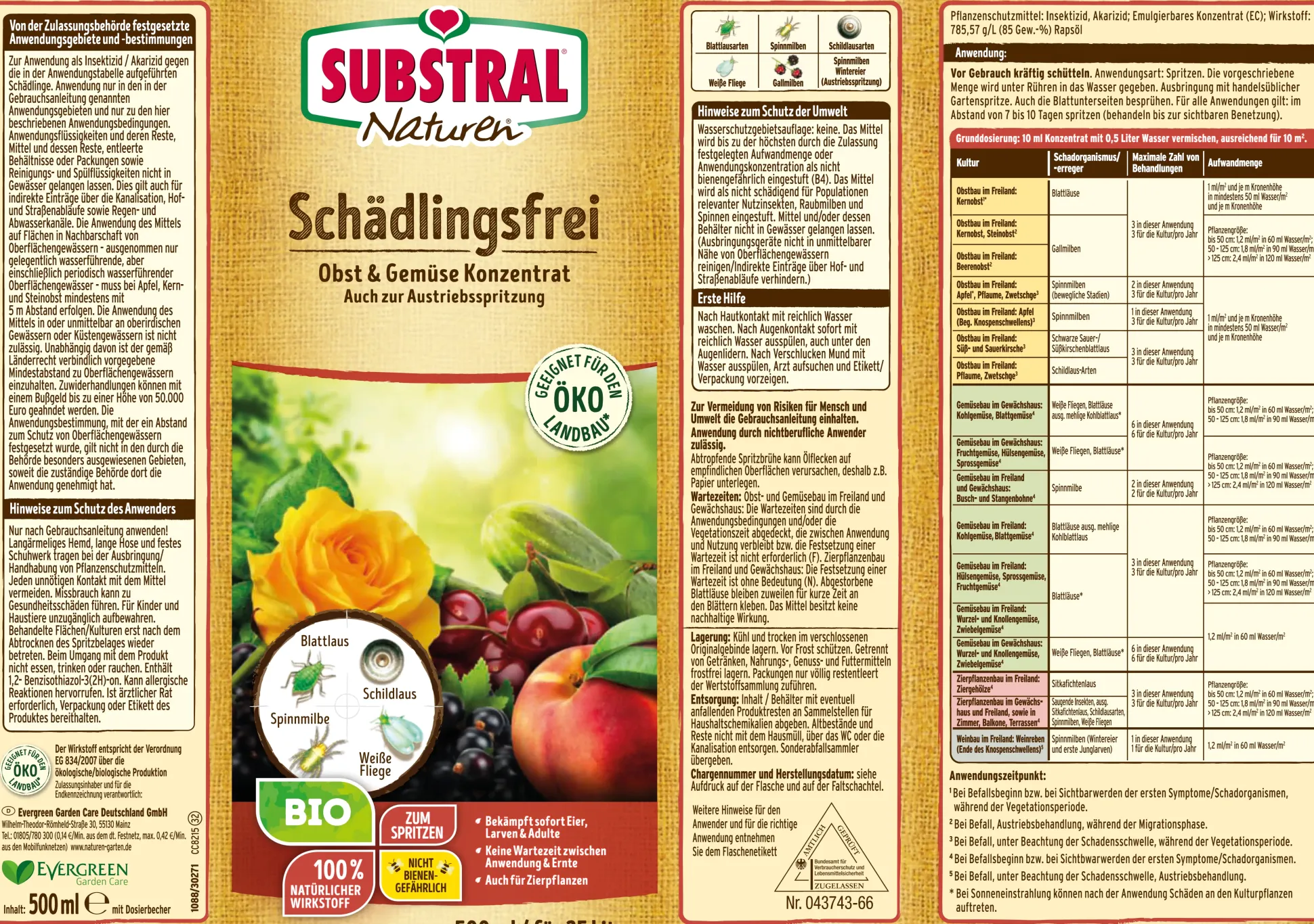 Naturen Schädlingsfrei Obst und Gemüse 500 ml