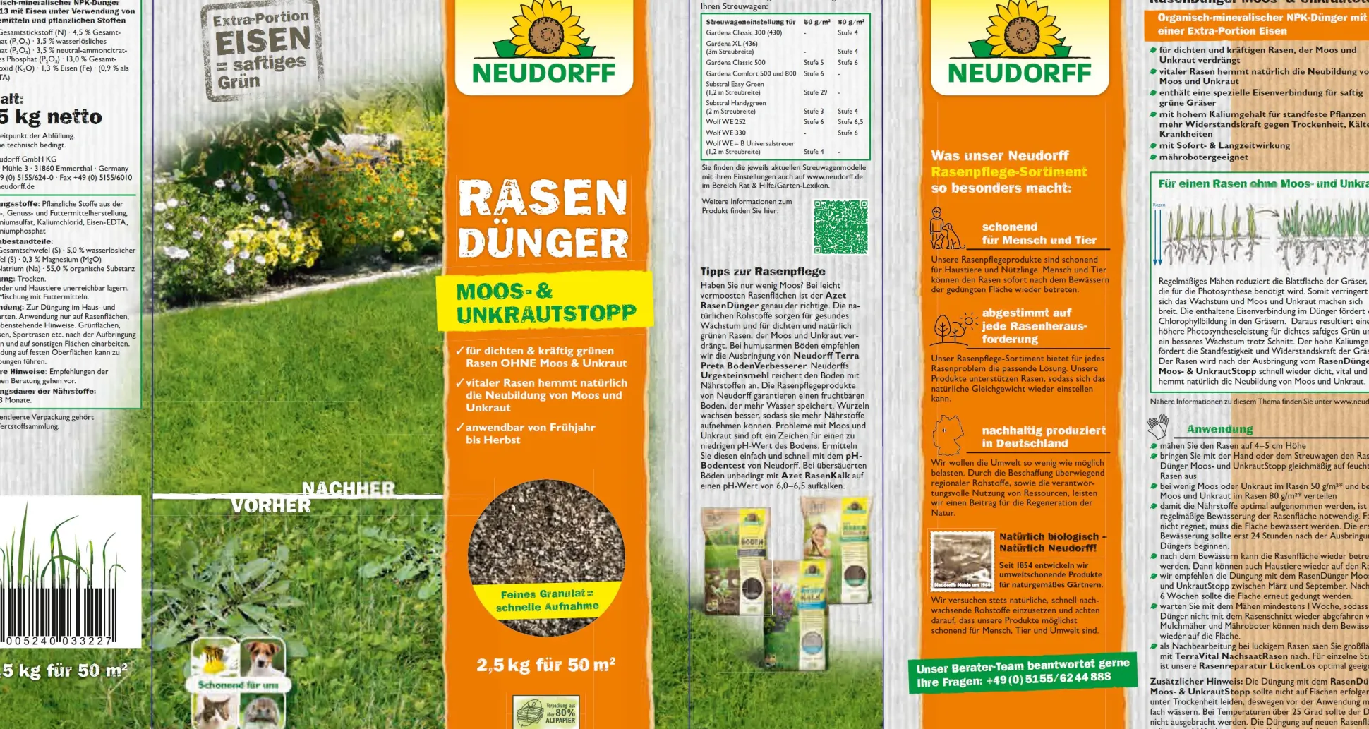 Neudorff Rasendünger Moos-& Unkrautstopp 2,5 kg