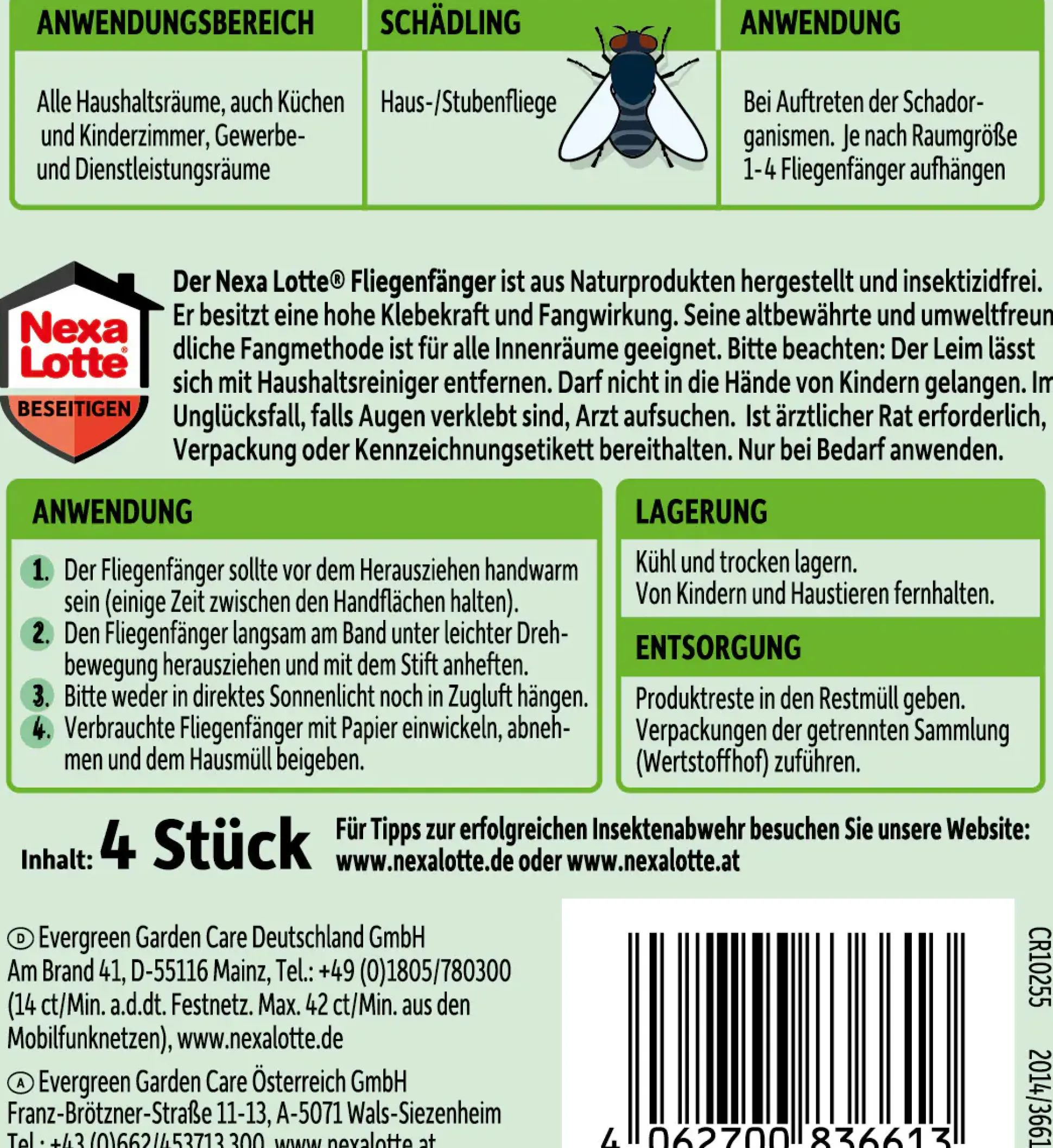 Nexa Lotte Fliegenfänger 4 Stück