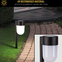 Näve Solar-Gartenleuchte LED mit Dämmerungssensor Sina 47,2 cm schwarz 2er Set