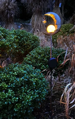 Näve Solar-Gartenleuchte LED Mond 87,5 cm silber