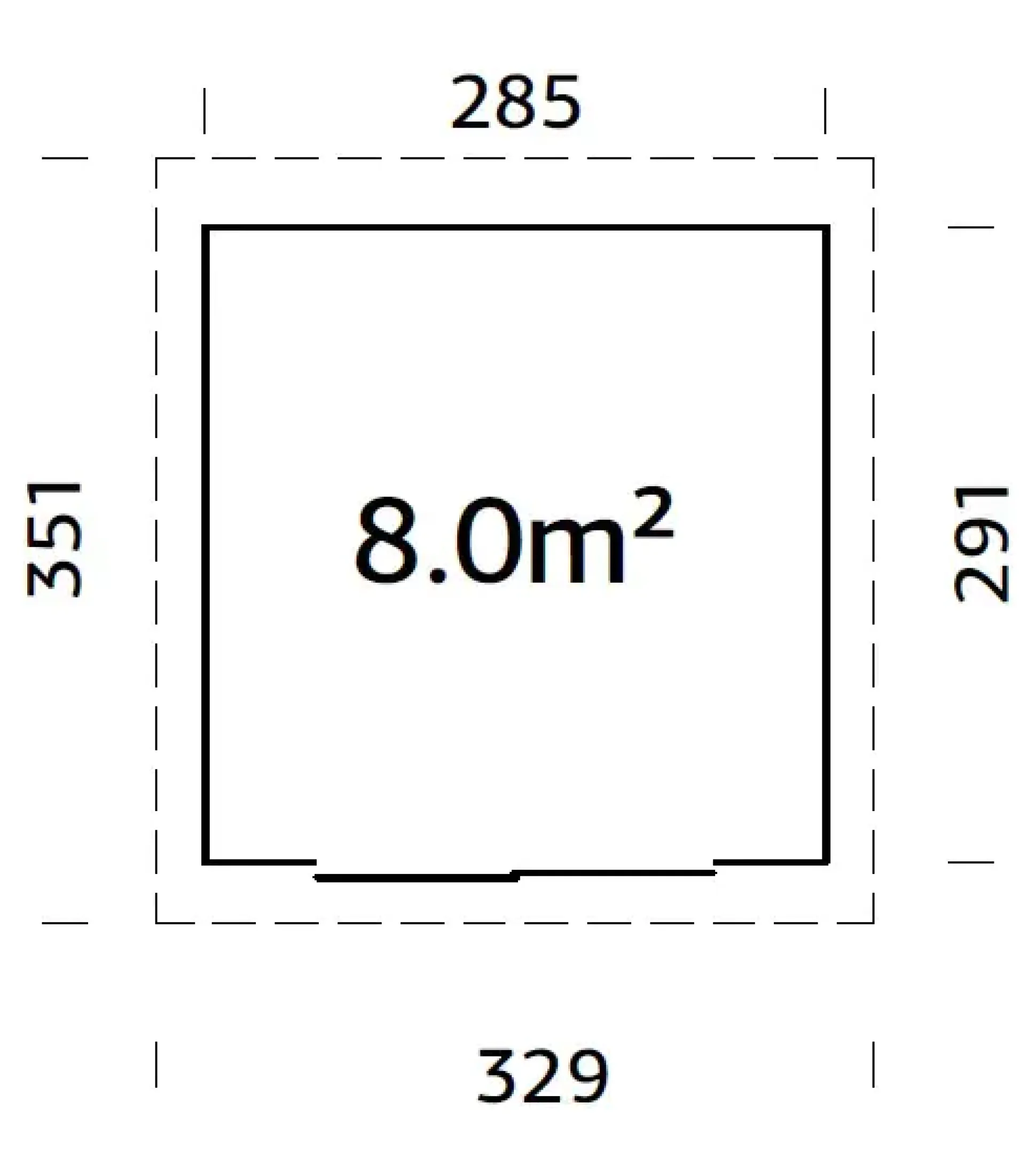 Palmako Gartenhaus Lydia 285 x 291 cm mit Glasschiebetüren grau lackiert