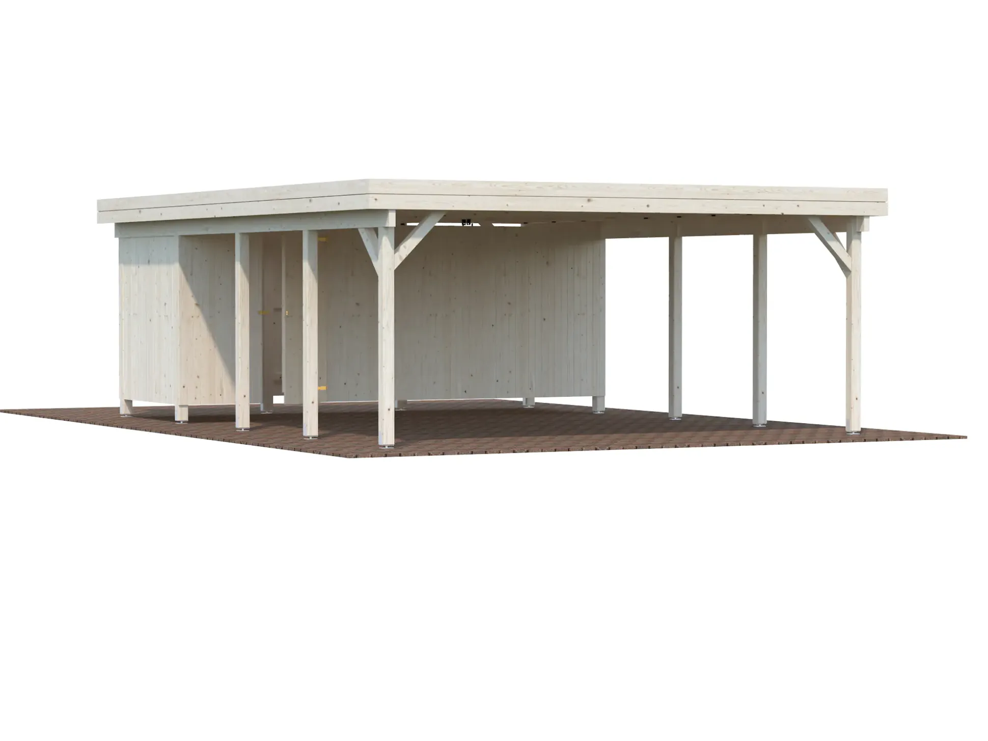 Palmako Gerätehaus für Carport Karl 555 x 196 cm naturbelassen