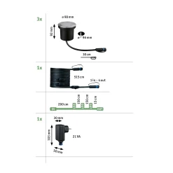 Paulmann Plug & Shine LED Bodeneinbauleuchte Floor insect-friendly 3er-Set