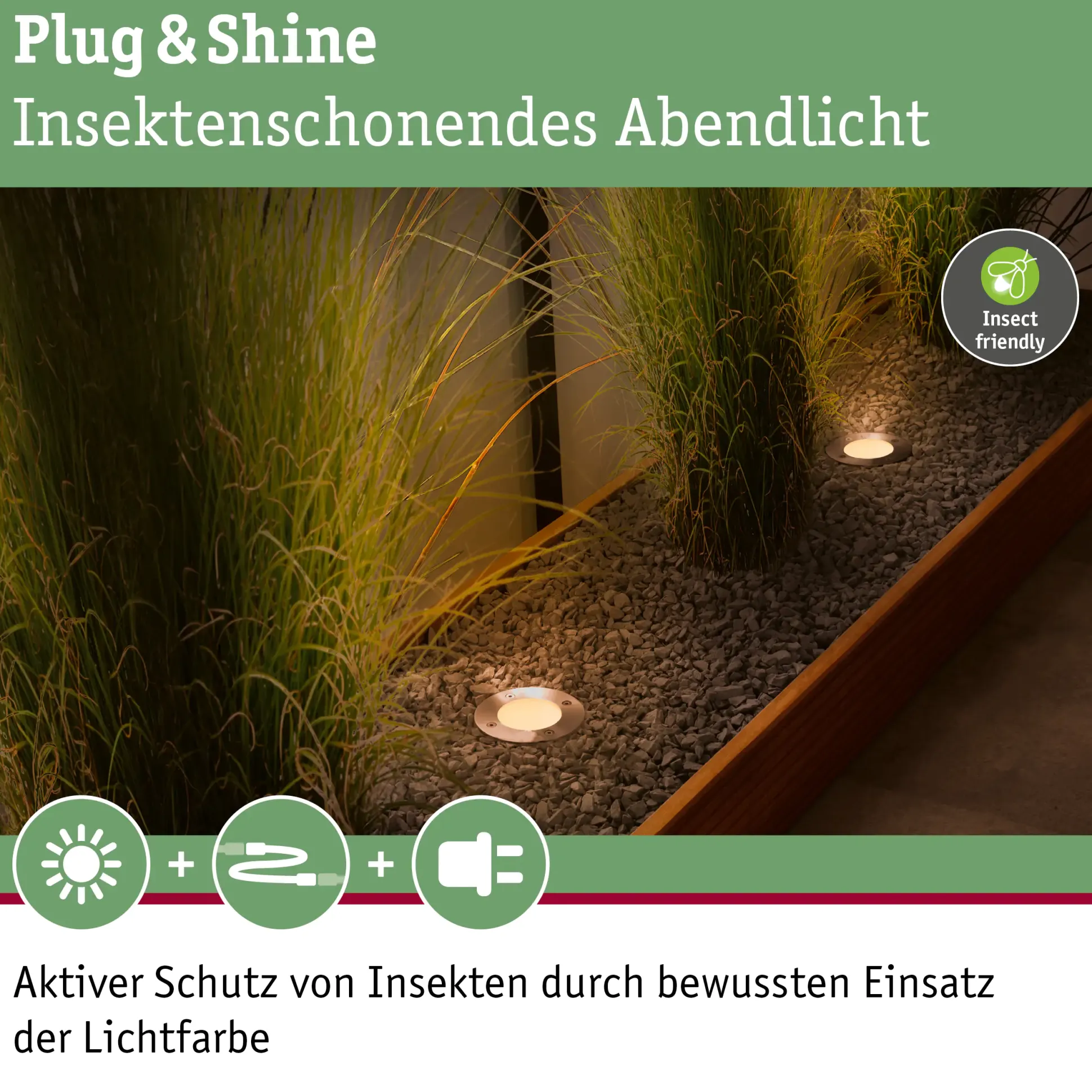 Paulmann Plug & Shine LED Bodeneinbauleuchte Floor insect-friendly 3er-Set