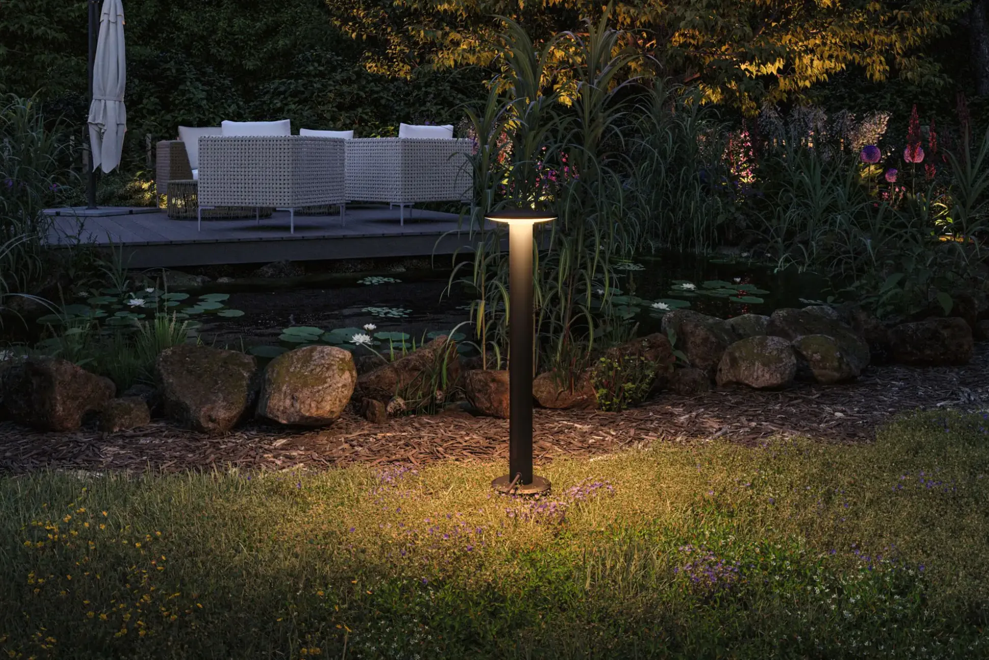 Paulmann Plug & Shine LED Pollerleuchte Plate insect-friendly anthrazit