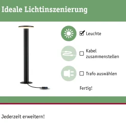 Paulmann Plug & Shine LED Pollerleuchte Plate insect-friendly anthrazit