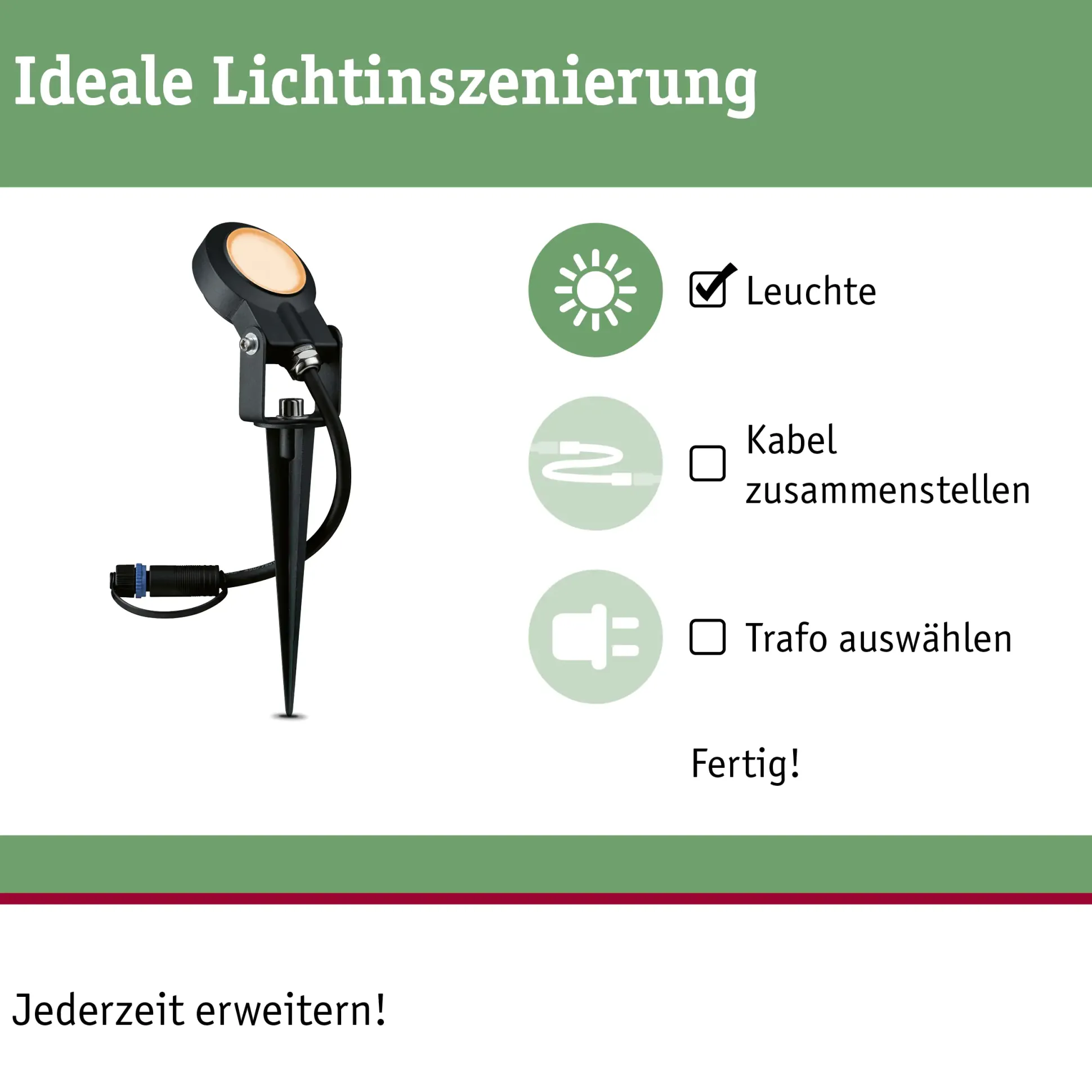 Paulmann Plug & Shine LED Spot Sting insect-friendly anthrazit 29 x 5,2 cm