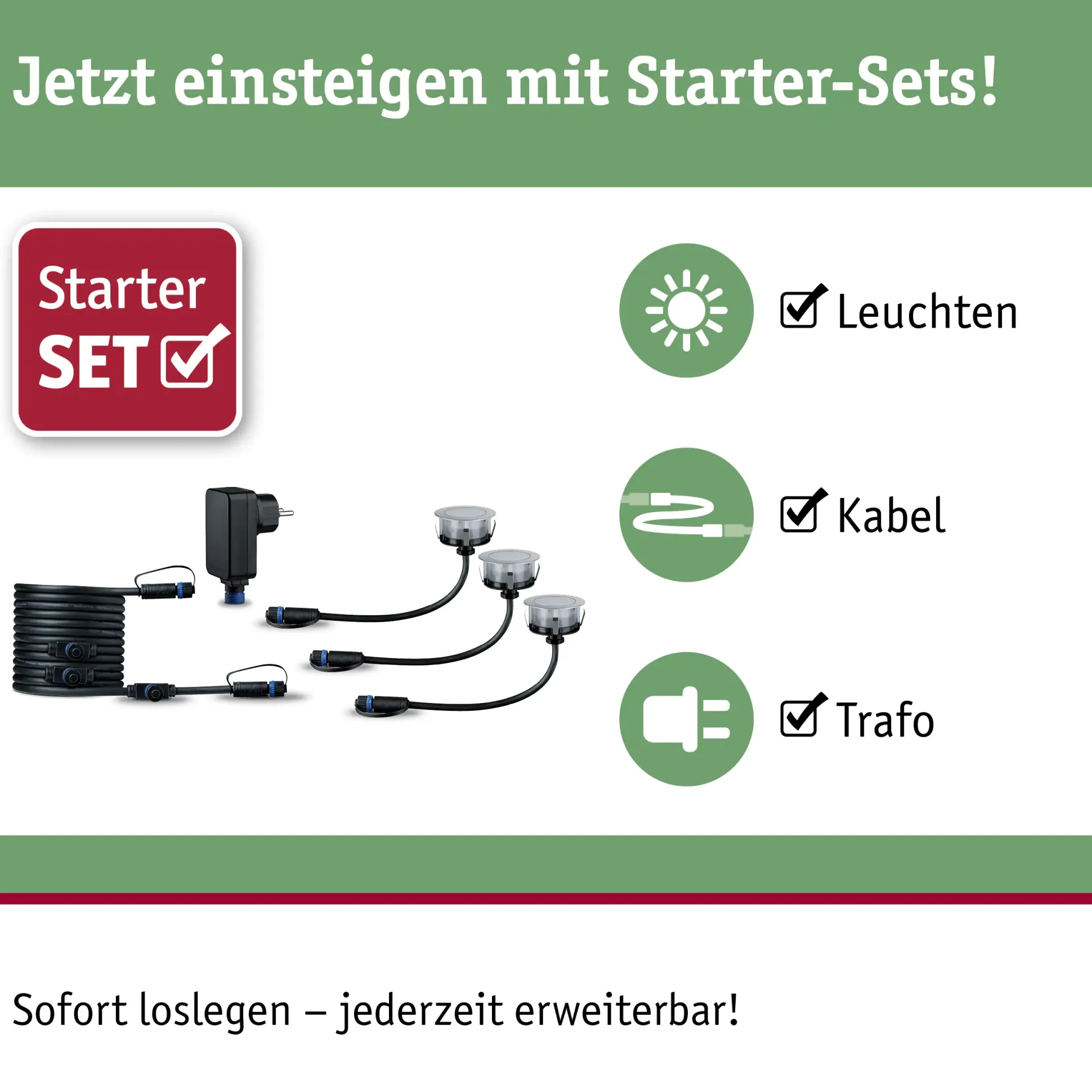 Paulmann Plug & Shine LED Bodeneinbauleuchte Floor insect-friendly 3er-Set