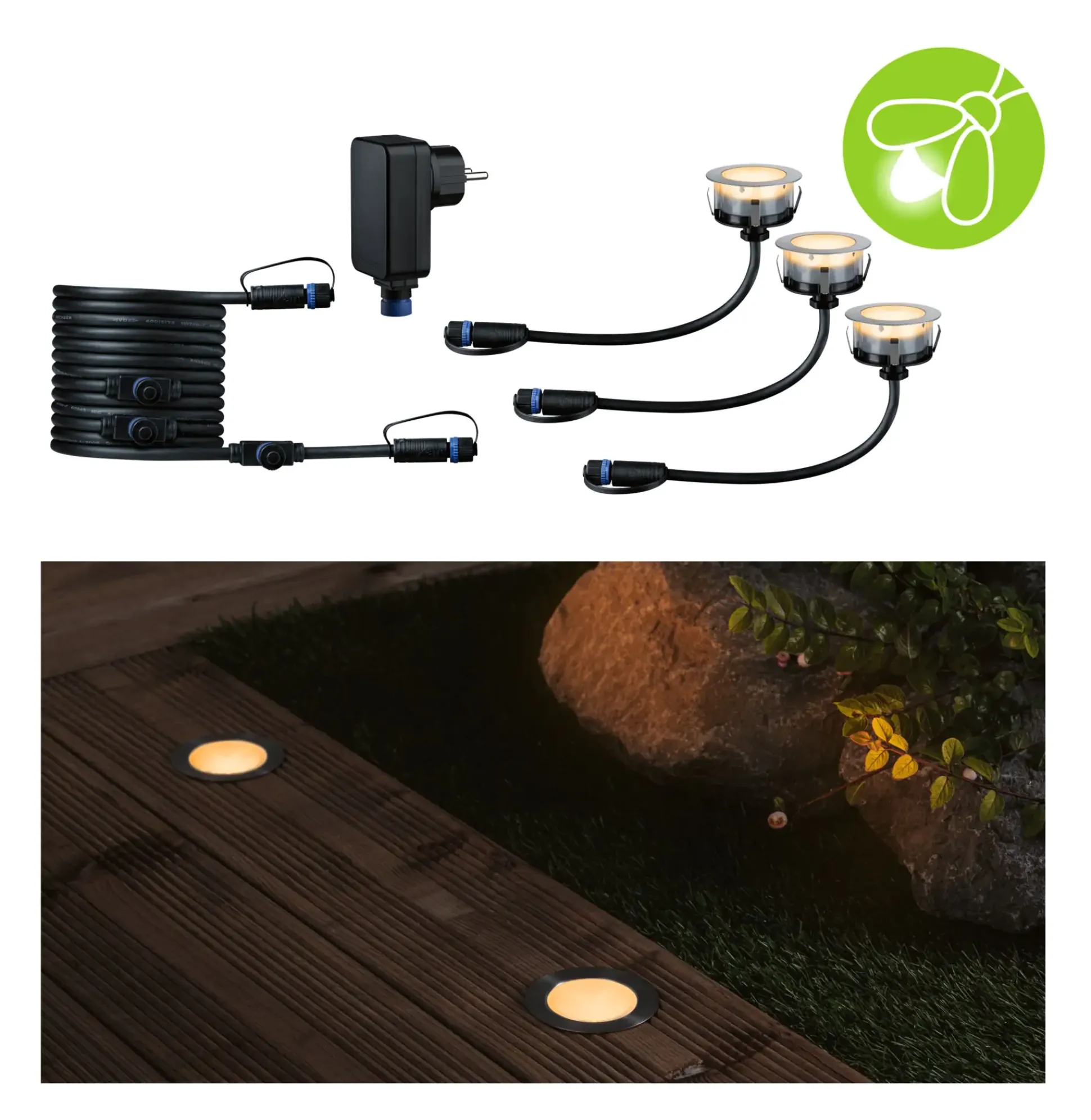 Paulmann Plug & Shine LED Bodeneinbauleuchte Floor insect-friendly 3er-Set