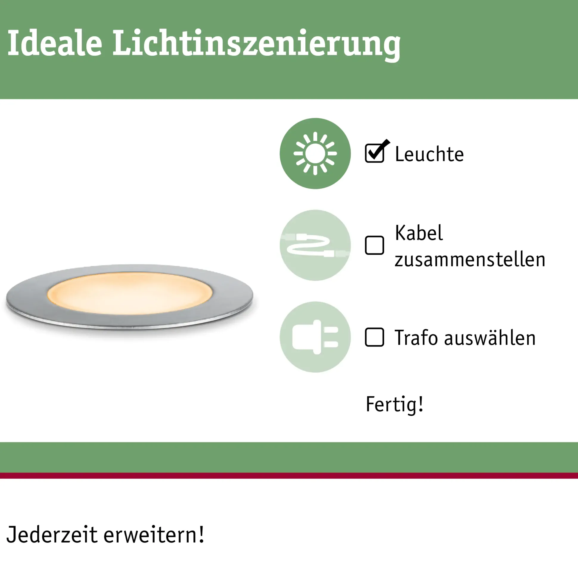 Paulmann Plug & Shine LED Bodeneinbauleuchte Floor insect-friendly Ø 7 cm