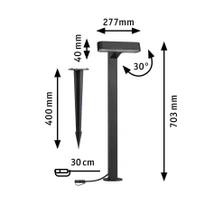 Paulmann Plug & Shine Poller Ito Outdoor, anthrazit, dimmbar, warmweiß