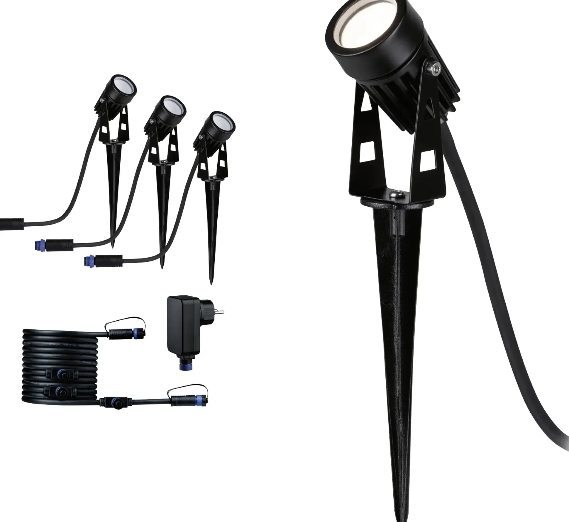 Paulmann Plug & Shine Spot Starterset Outdoor schwarz 26 cm