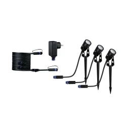 Paulmann Plug & Shine Spot Starterset Outdoor schwarz 26 cm