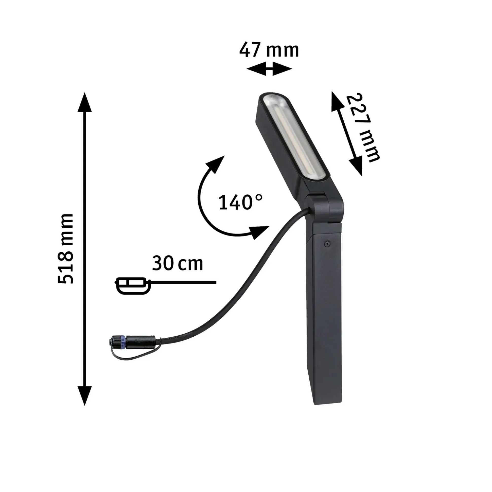 Paulmann Plug & Shine Spot Ito Outdoor, anthrazit, dimmbar, warmweiß