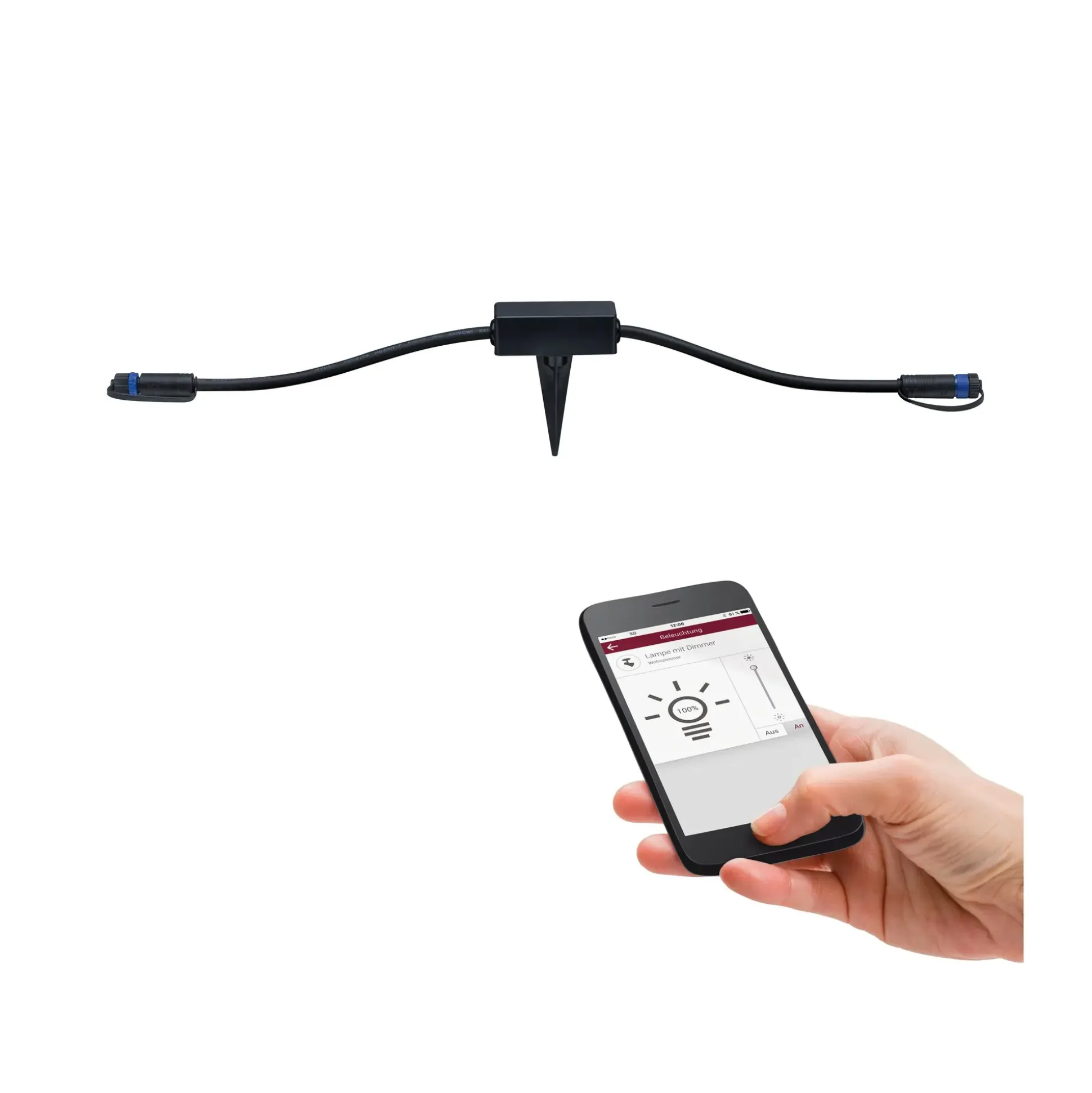 Paulmann Plug & Shine Zigbee Controller Outdoor mit Erdspieß schwarz