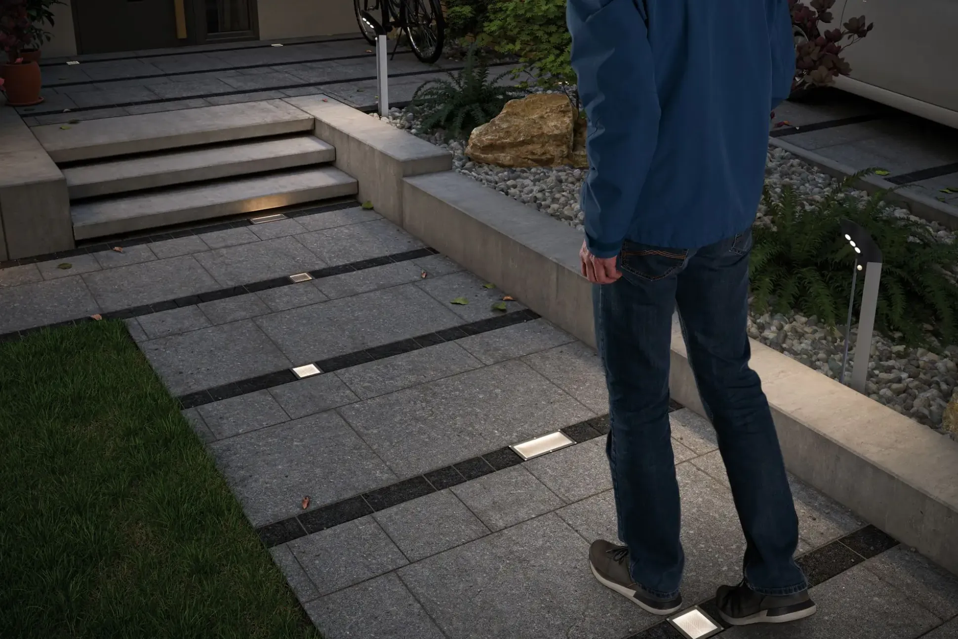 Paulmann Solar LED Bodeneinbauleuchte Aron 10 cm mit Bewegungsmelder