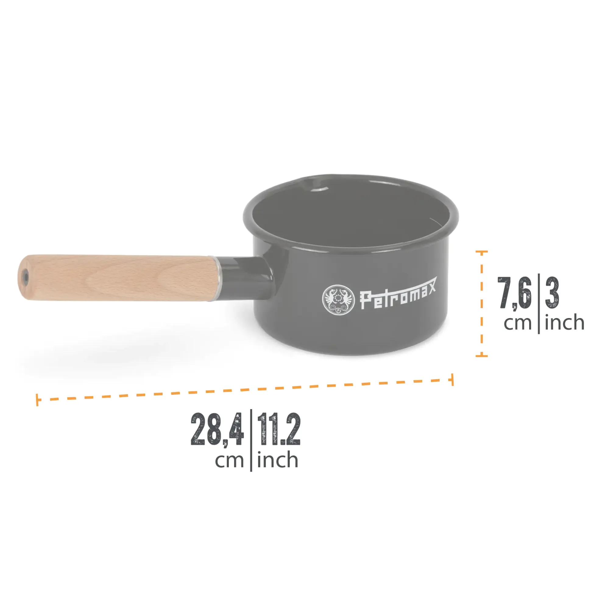 Petromax Stieltopf Emaille 0,5 Liter schwarz