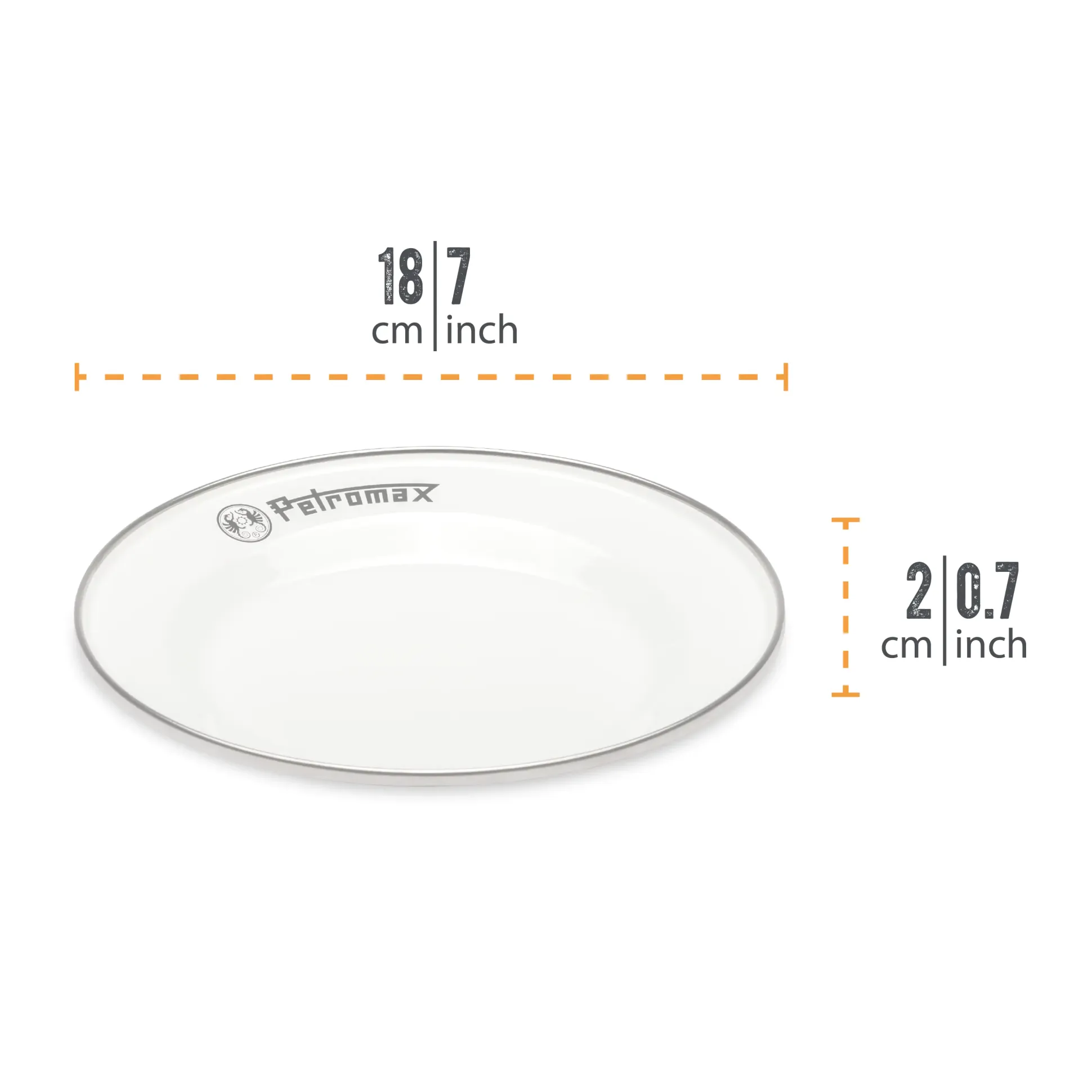 Petromax Teller Emaille 2er Set 18 cm weiss