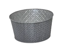 Pflanzgefäß Schale S Zink 8 x 16 x 16 cm grau