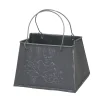 Pflanzgefäß Tasche S Zink 11 x 13 x 16 cm grau