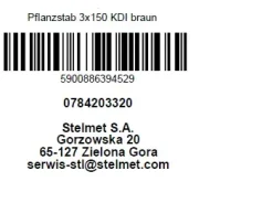 Pflanzstab Kiefer braun 150 x 2,5 x 2,5 cm