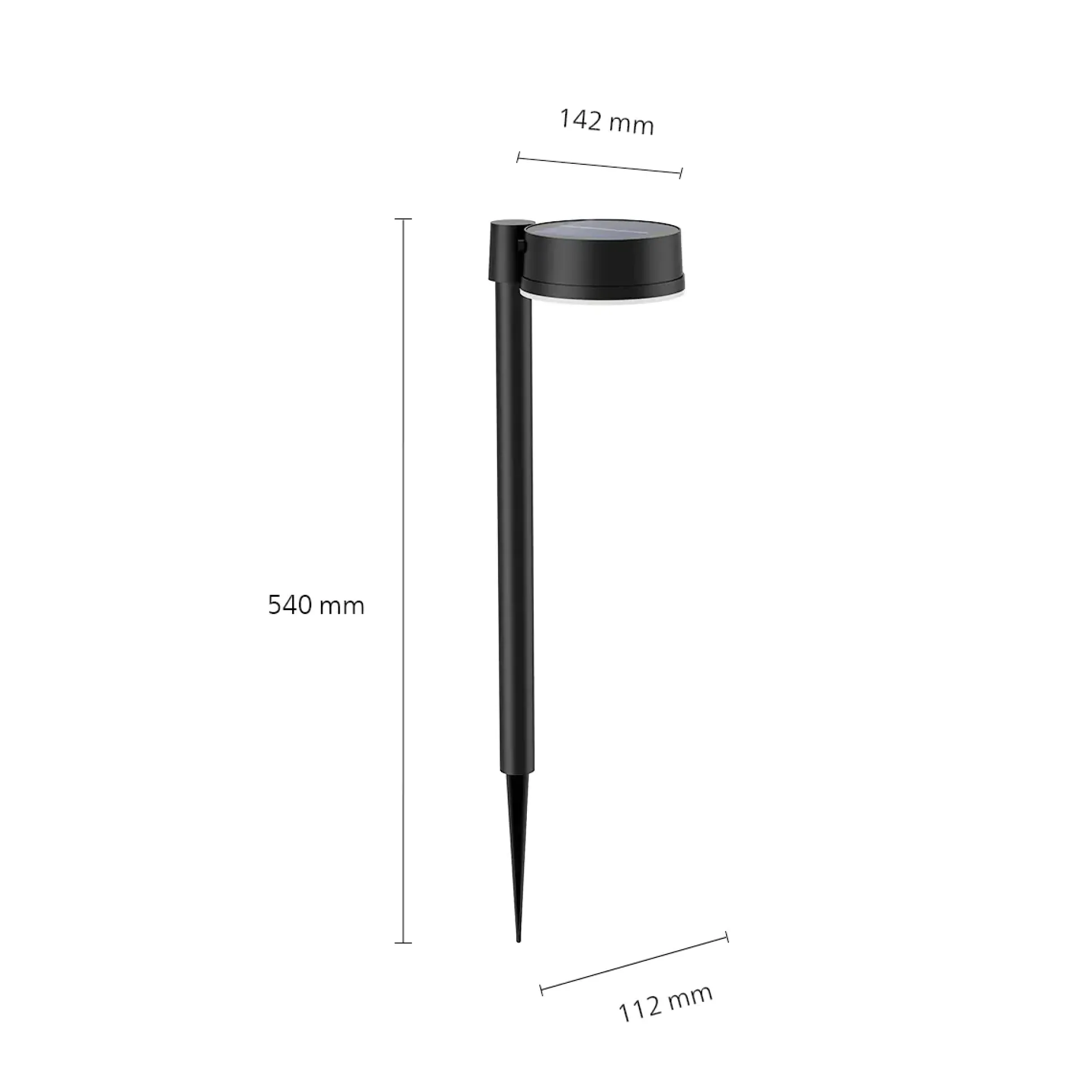 Philips LED Solar-Sockelleuchte Vynce schwarz 54 x 11,2 cm mit Erdspieß