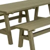 Plus Country Plankengarnitur - Tisch und 2 Bänke RAL 7023 Graubraun