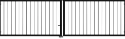 Plus Doppeltor Basic Stahl 300 × 85 cm schwarz