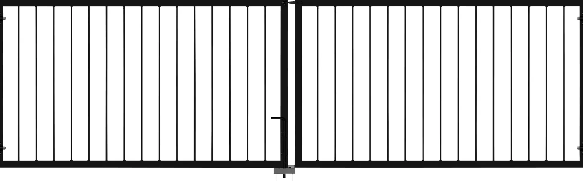 Plus Doppeltor Basic Stahl 300 × 85 cm schwarz