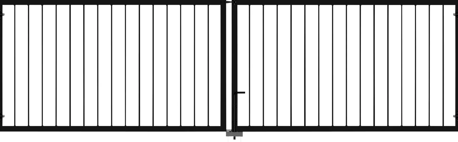 Plus Doppeltor Basic Stahl 300 × 85 cm schwarz