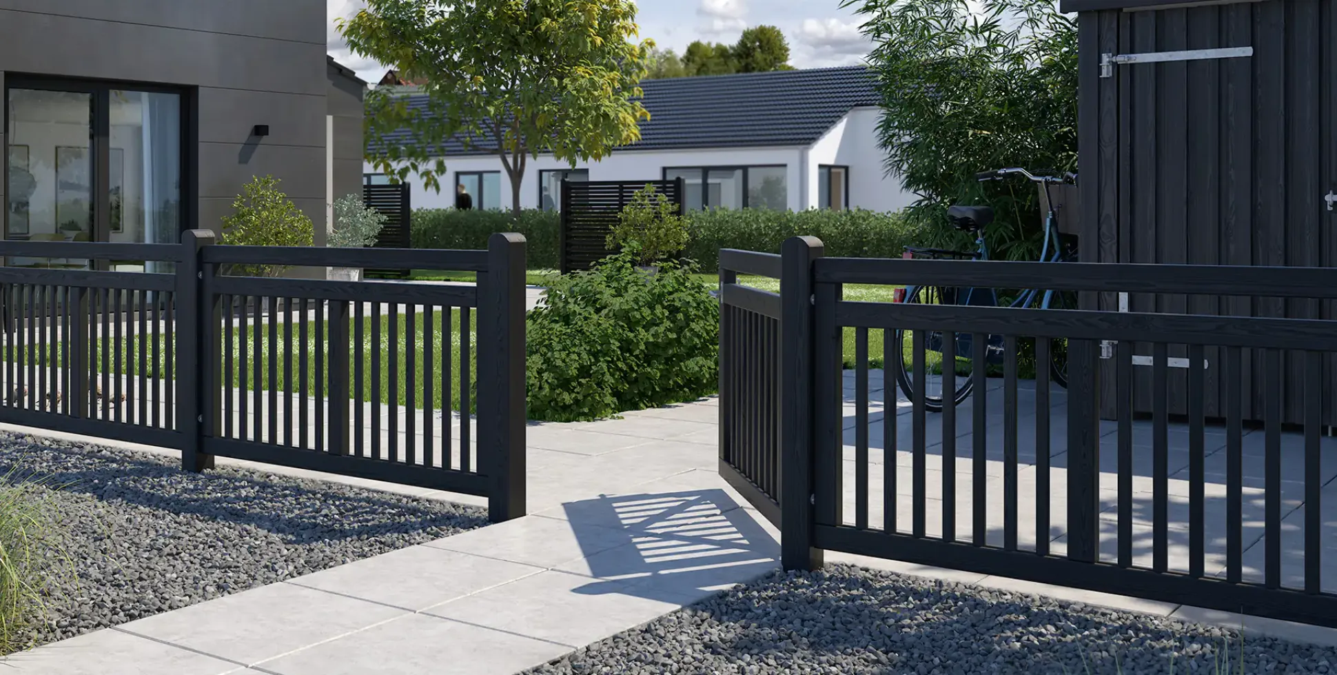 Plus Doppeltor Linea 300 x 80 cm RAL 9005 Schwarz