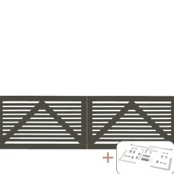 Plus Doppeltor Tokyo inkl. Beschläge 300 x 90 cm umbragrau fungizidbehandelt