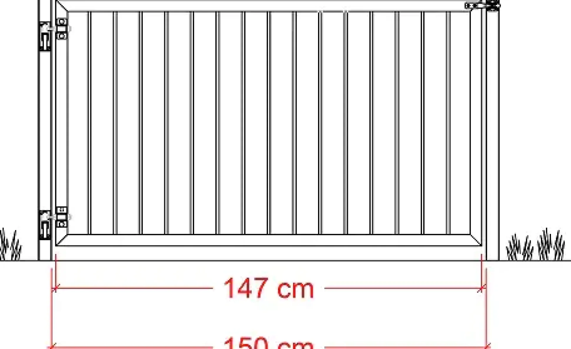 Plus Einzeltor Basic Stahl 150 × 85 cm schwarz