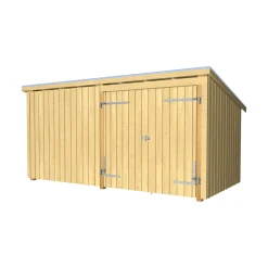 Plus Gartenhaus Nordic Multi 416 x 208 cm natur mit Doppeltür, Dachpappe