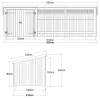 Plus Gartenhaus Nordic Multi 619 x 208 cm natur mit Doppeltür, offen, Dachpappe