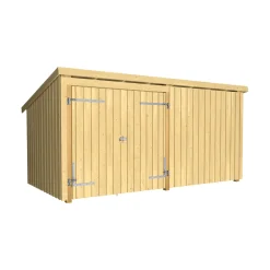 Plus Gartenhaus Nordic Multi 416 x 208 cm natur mit Doppeltür