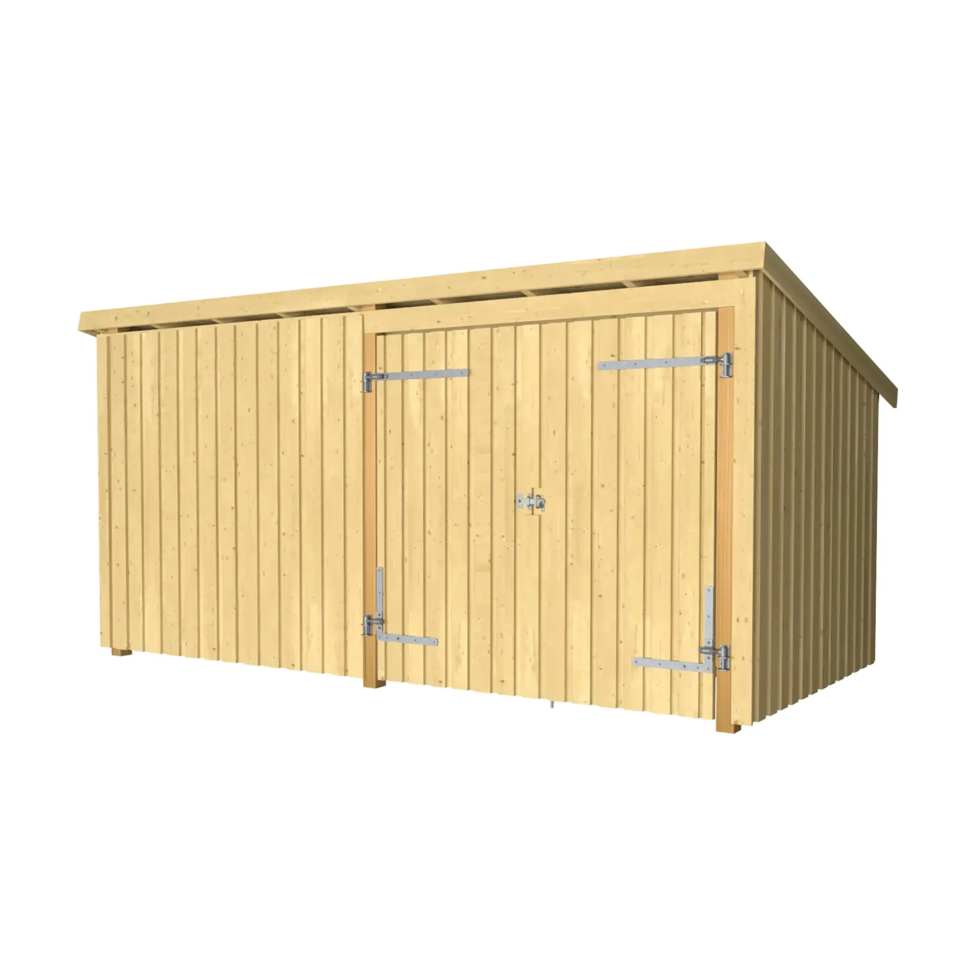 Plus Gartenhaus Nordic Multi 416 x 208 cm natur mit Doppeltür