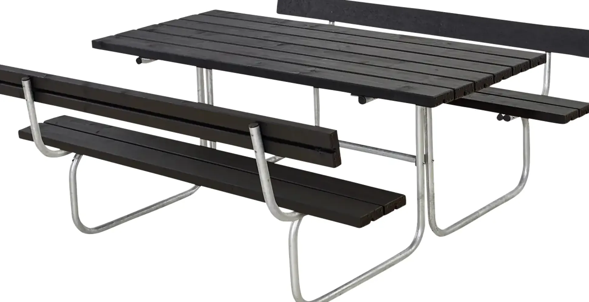 Plus Kombimöbel Classic 177 x 177 x 75 cm mit 2 Rückenlehnen, schwarz