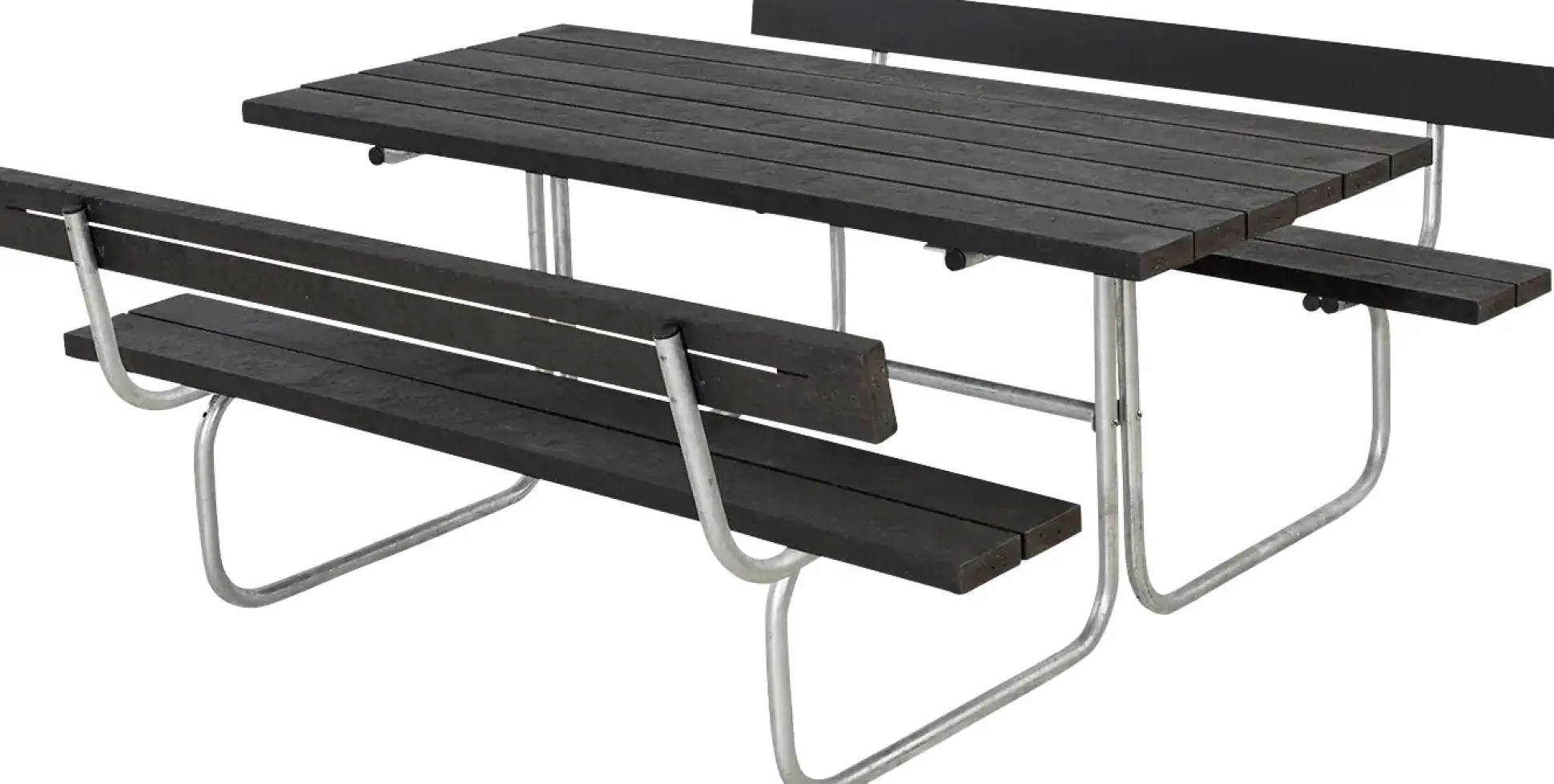 Plus Kombimöbel Classic 177 x 177 x 75 cm,2 Rückenlehnen,Kunststoff schwarz