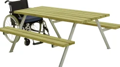 Plus Picknicktisch Alpha Stahl-Holz 177 x 185 x 73 cm natur
