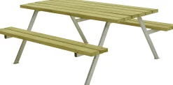 Plus Picknicktisch Alpha Stahl-Holz 177 x 185 x 73 cm natur