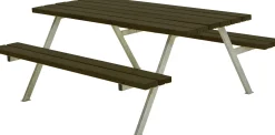 Plus Picknicktisch Alpha Stahl-Holz 177 x 185 x 73 cm schwarz