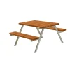 Plus Picknicktisch Alpha Stahl-Holz 118 x 161 x 73 cm teak
