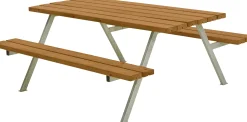 Plus Picknicktisch Alpha Stahl-Holz 177 x 185 x 73 cm teak