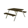 Plus Picknicktisch Alpha Stahl-Holz 118 x 161 x 73 cm schwarz