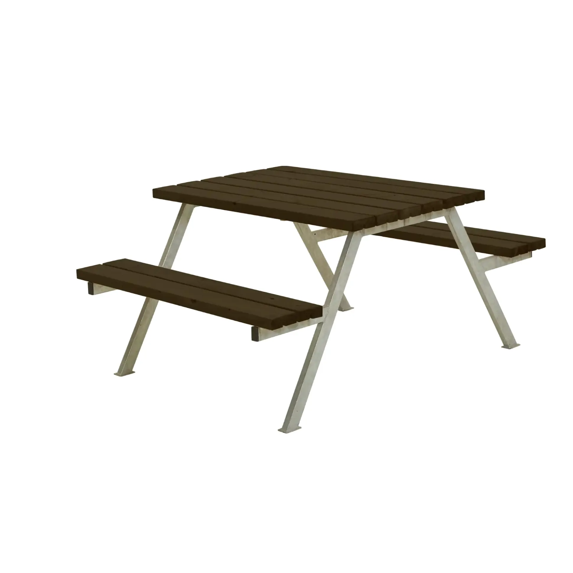 Plus Picknicktisch Alpha Stahl-Holz 118 x 161 x 73 cm schwarz