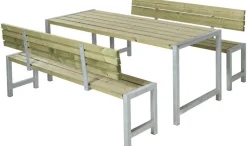 Plus Planken-Garnitur 3-teilig mit 2 Rückenlehnen, Kiefer / Fichte