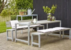 Plus Planken-Garnitur 3-teilig mit 1 Rückenlehne, graubraun